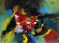 S. M. Naqvi, 10 x 14 Inch, Acrylic on Canvas, Abstract Painting, AC-SMN-119